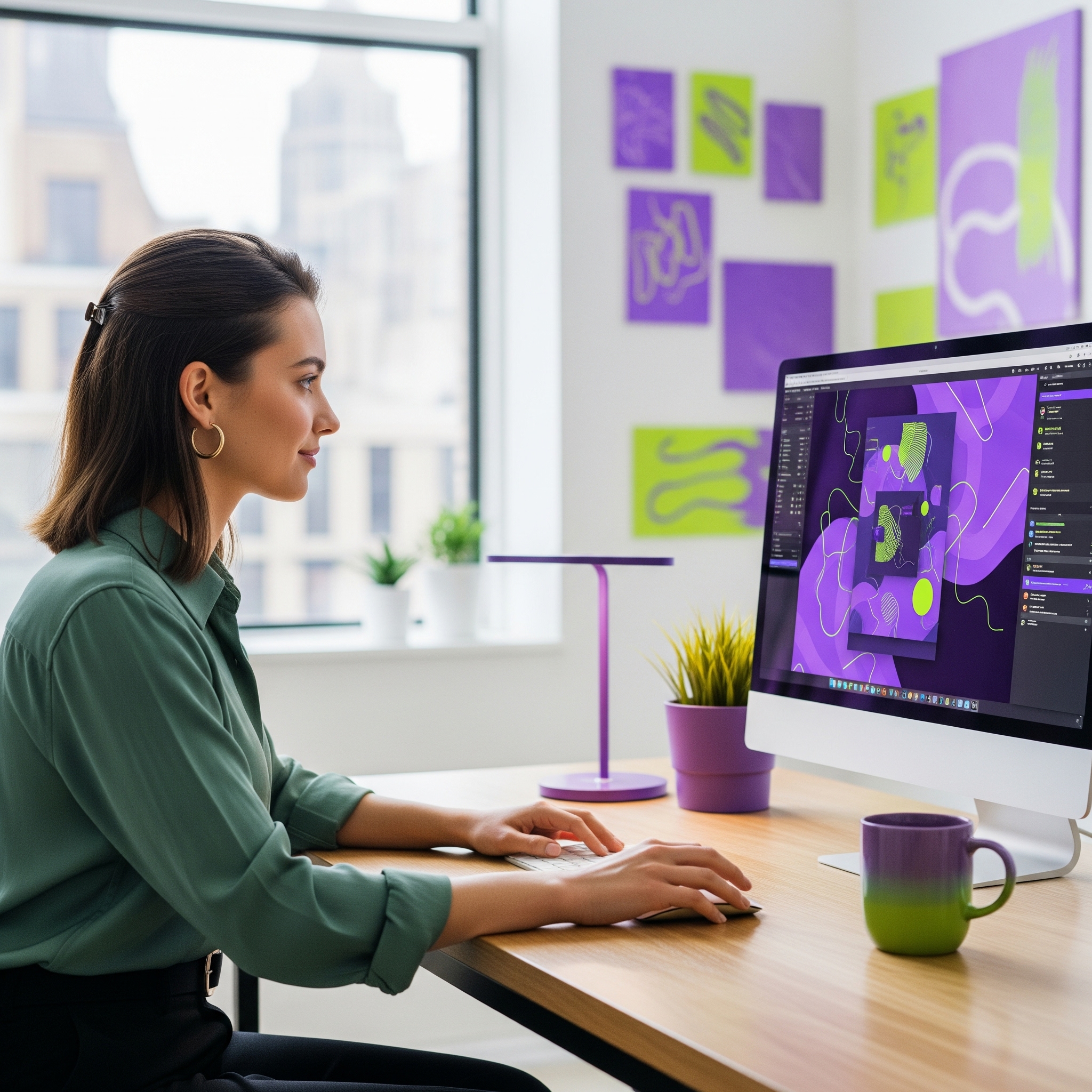 Profissional trabalhando em projeto criativo